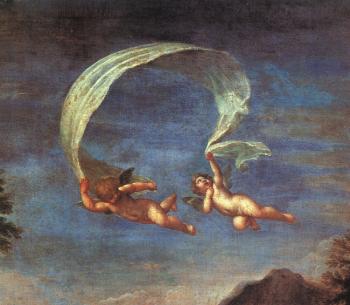 Adonis Led by Cupids to Venus, detail of cupids